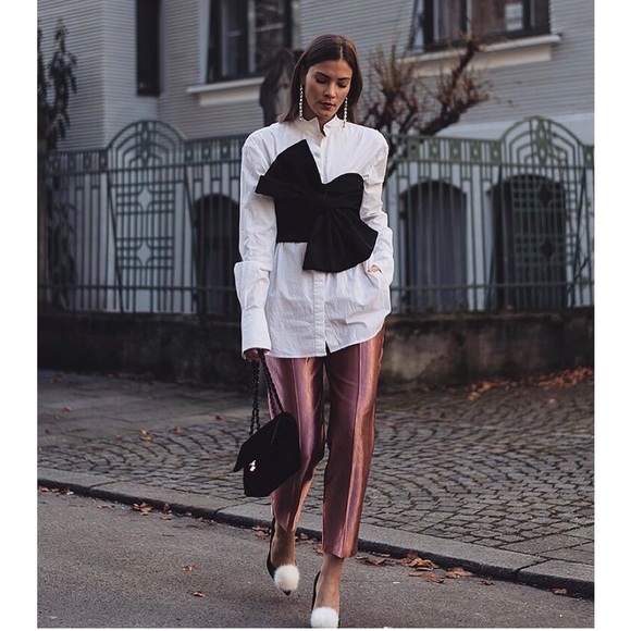 🆕 River Island Red Oversized Bow Crop Top - Picture 9 of 12